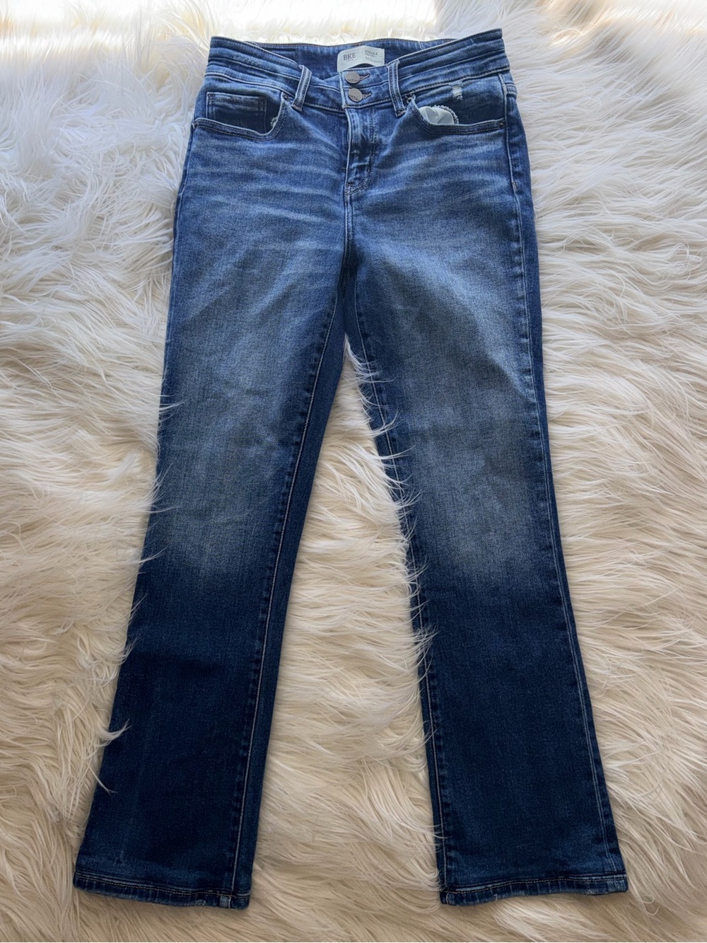 BKE Stella Mid Rise Slim Fit Tailored Bootcut Medium Wash Jeans